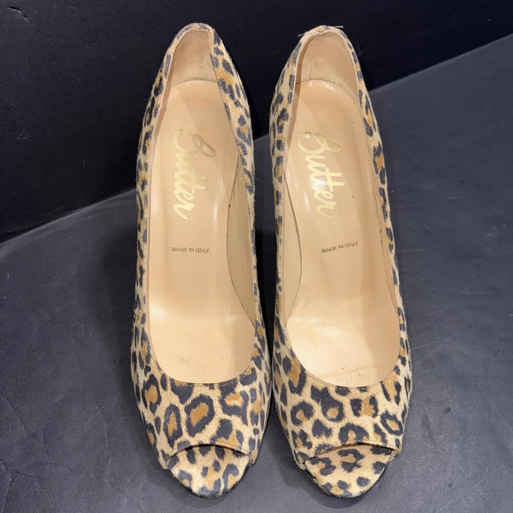 BUTTER Preppy Designer Y2K Style Cheetah Print Suede Pumps Sz 7 - Picture 4 of 15